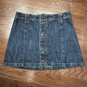 Hollister Denim Mini Skirt Button-Front